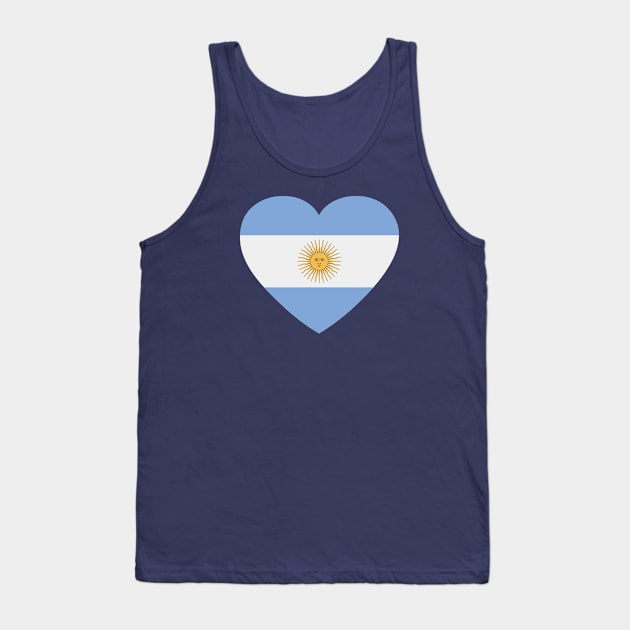 I Love Argentina // Heart-Shaped Argentine Flag Tank Top by SLAG_Creative